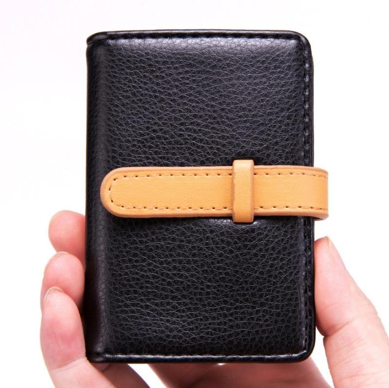 Portable Pu Leather Card Holder - Business & Credit Cards - Pink