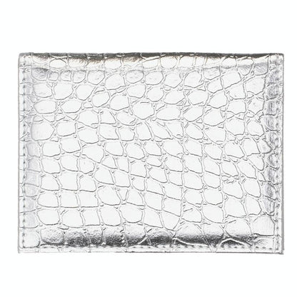Pu Crocodile Pattern Card Holder Fits Cdc Documents - Silver