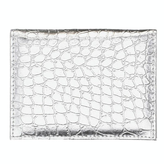 Pu Crocodile Pattern Card Holder Fits Cdc Documents - Silver