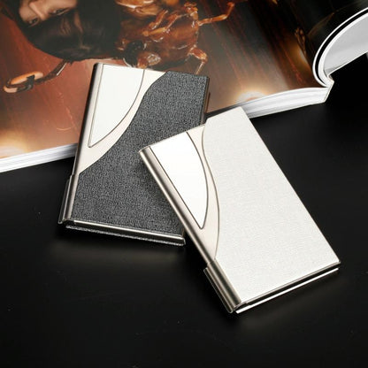 Stainless Steel Business Card Case Large Capacity - Litchi Purple