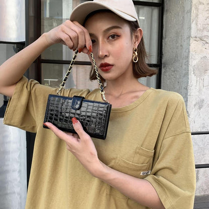 Convertible Crossbody Phone Purse With Chain - Dark Green