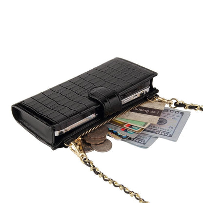 Long Crossbody Mini Shoulder Bag For Coins & Phone - Dark Green