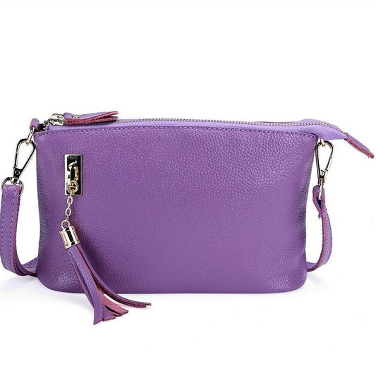 Fringed One Shoulder Bag For Women Large Capacity Casual - Light Purple