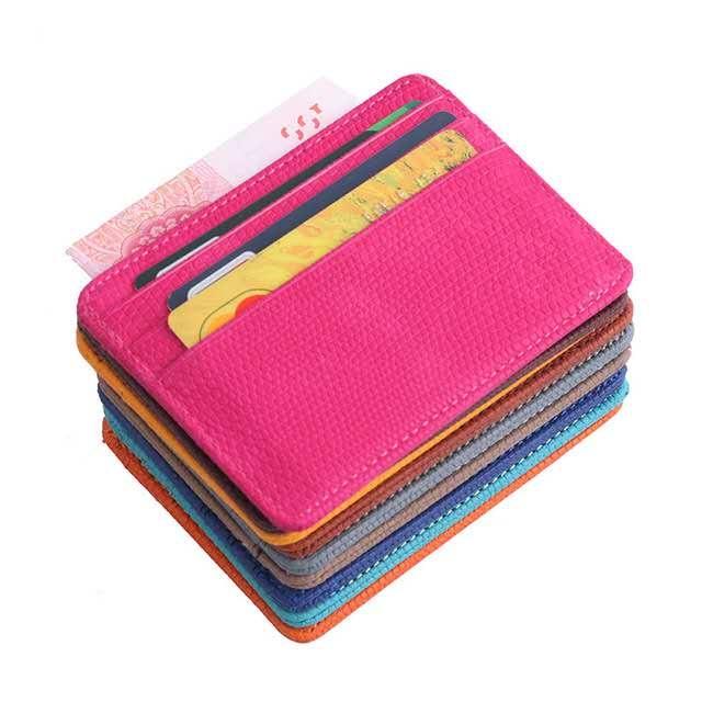 Lizard Pattern Pu Leather Card Holder Compact Bank Card Set - Yellow