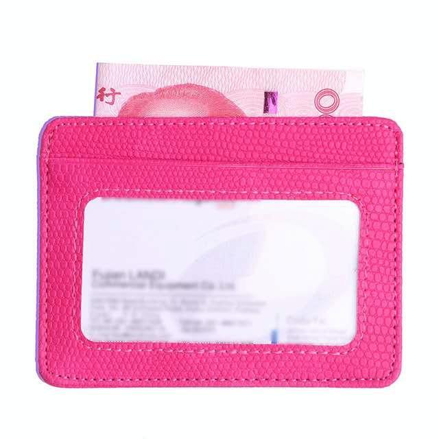 Lizard Pattern Pu Leather Card Holder Compact Bank Card Set - Yellow