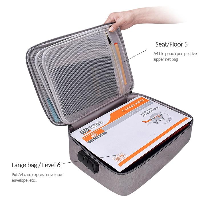 Waterproof Multi-layer Laptop Bag with Password Lock - Grey