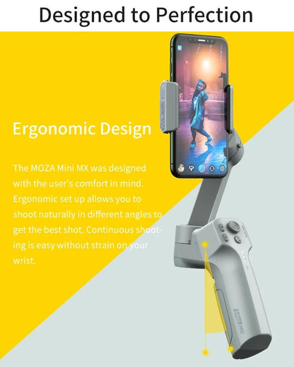 Foldable 3-axis Gimbal for Action Camera and Smartphone - Grey