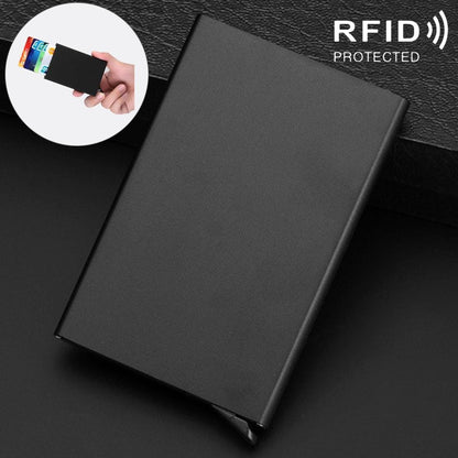 Stainless Steel Pu Business Card Holder Antimagnetic 10X6.2X0.8Cm - Grey