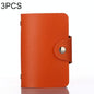 3 Pcs Upgraded Card Bag Transparent Business Card Holder With 12 Slots - Orange