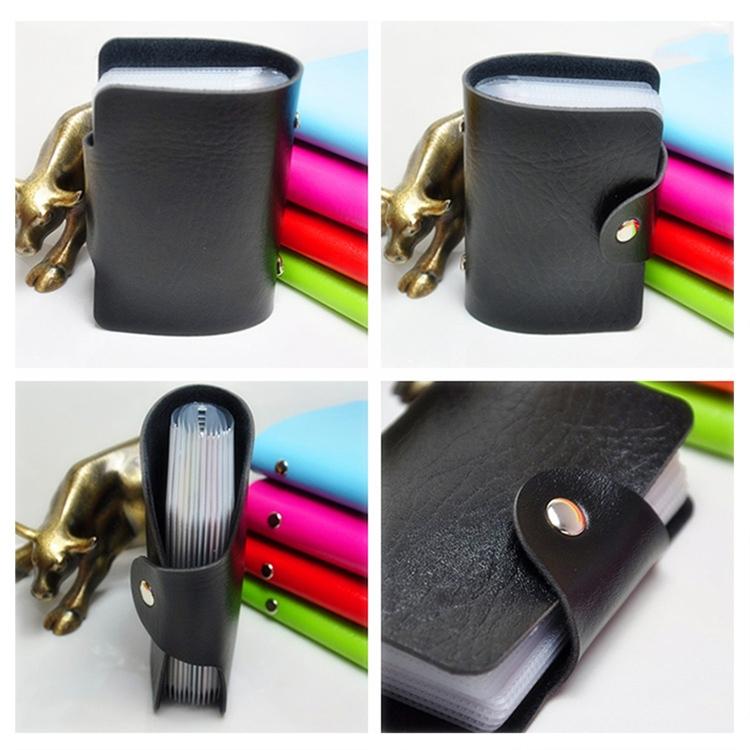 3 Pcs Upgraded Card Bag Transparent Business Card Holder With 12 Slots - Orange