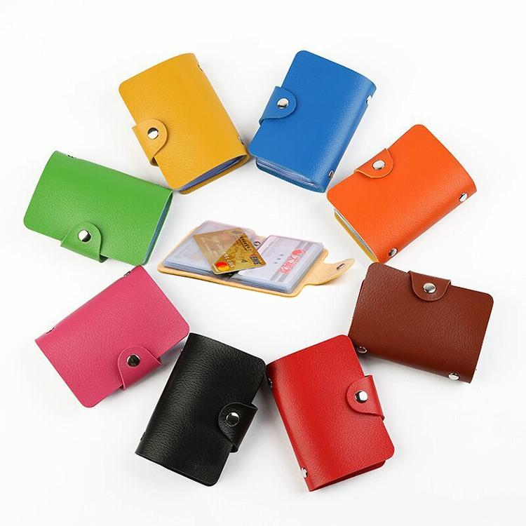 3 Pcs Upgraded Card Bag Transparent Business Card Holder With 12 Slots - Orange