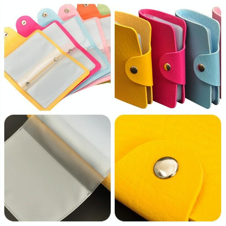 3 Pcs Upgraded Card Bag Transparent Business Card Holder With 12 Slots - Orange
