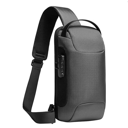 Waterproof Anti Theft Crossbody Chest Bag Men Oxford Cloth 34X18X10Cm - Grey