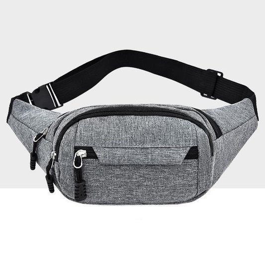 Waterproof Multi Pocket Chest Bag For Sports - Grey