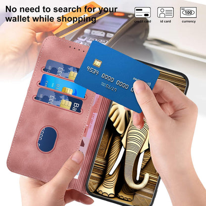Embossed Elephant Head Phone Case for Samsung Galaxy z Fold 4 5g with Lanyard - Coffee