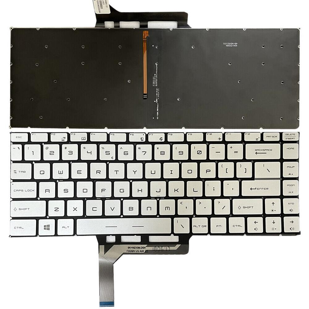 Backlit Laptop Keyboard for Msi Gs65 Series - us Version - Grey