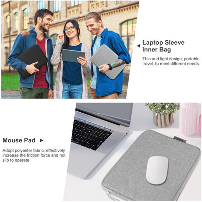 13 Laptop Sleeve Briefcase for 12.5-13.5 Laptops - Zipper Closure - Grey