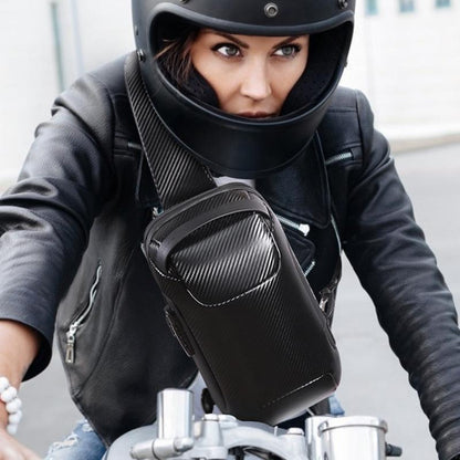 Carbon Fiber Anti Theft Waterproof Crossbody Chest Bag For Men & Women 34 X 18 X 10Cm - Grey