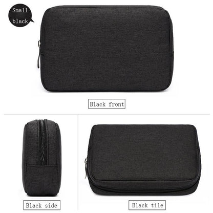 Versatile Headphone Charger & Data Cable Storage Bag - 17 x 11.5 x 5.5cm - Grey