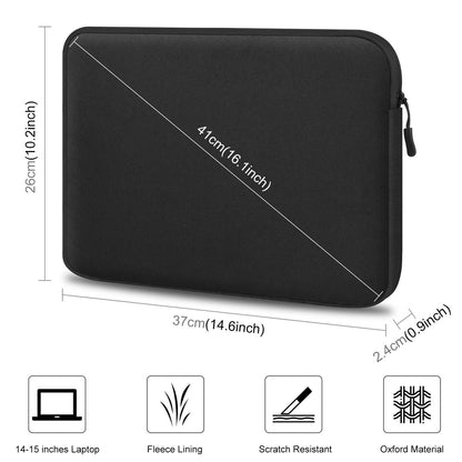 14-15 Inch Laptop Sleeve Briefcase Bag with Zipper - Grey