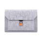 Versatile Felt Laptop Inner Bag with Button Closure - Grey