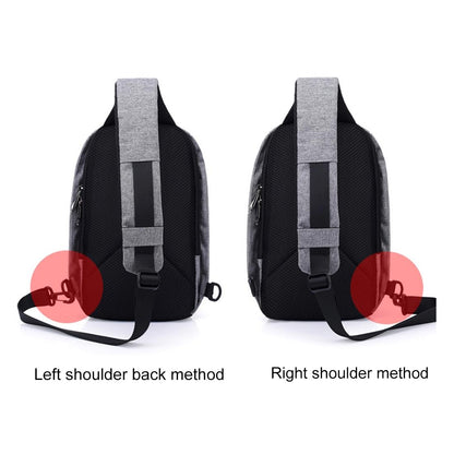Portable Anti Theft Chest Bag With Usb Charging For Outdoor Sports Men / Women - Grey