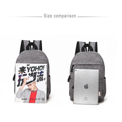 Versatile Canvas Laptop Backpack For 13-15 Inch - 36X25X10Cm - Grey