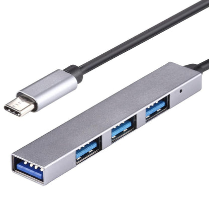 4-Port Usb-C Hub Adapter With Usb 3.0 - Silver Grey