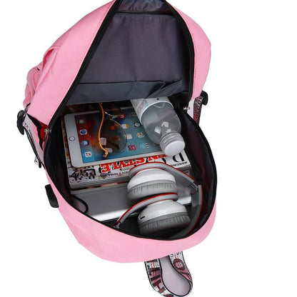 Anti-theft Usb Backpack for Sports and Leisure - Purple