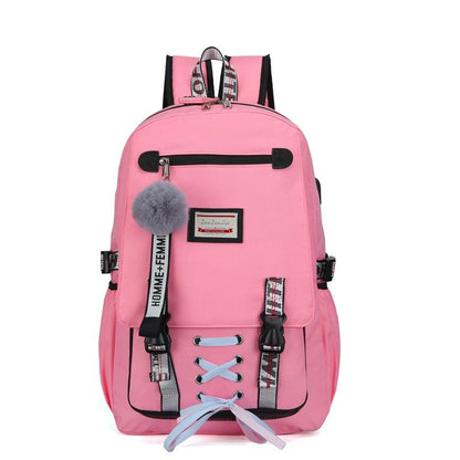 Anti-theft Usb Backpack for Sports and Leisure - Purple