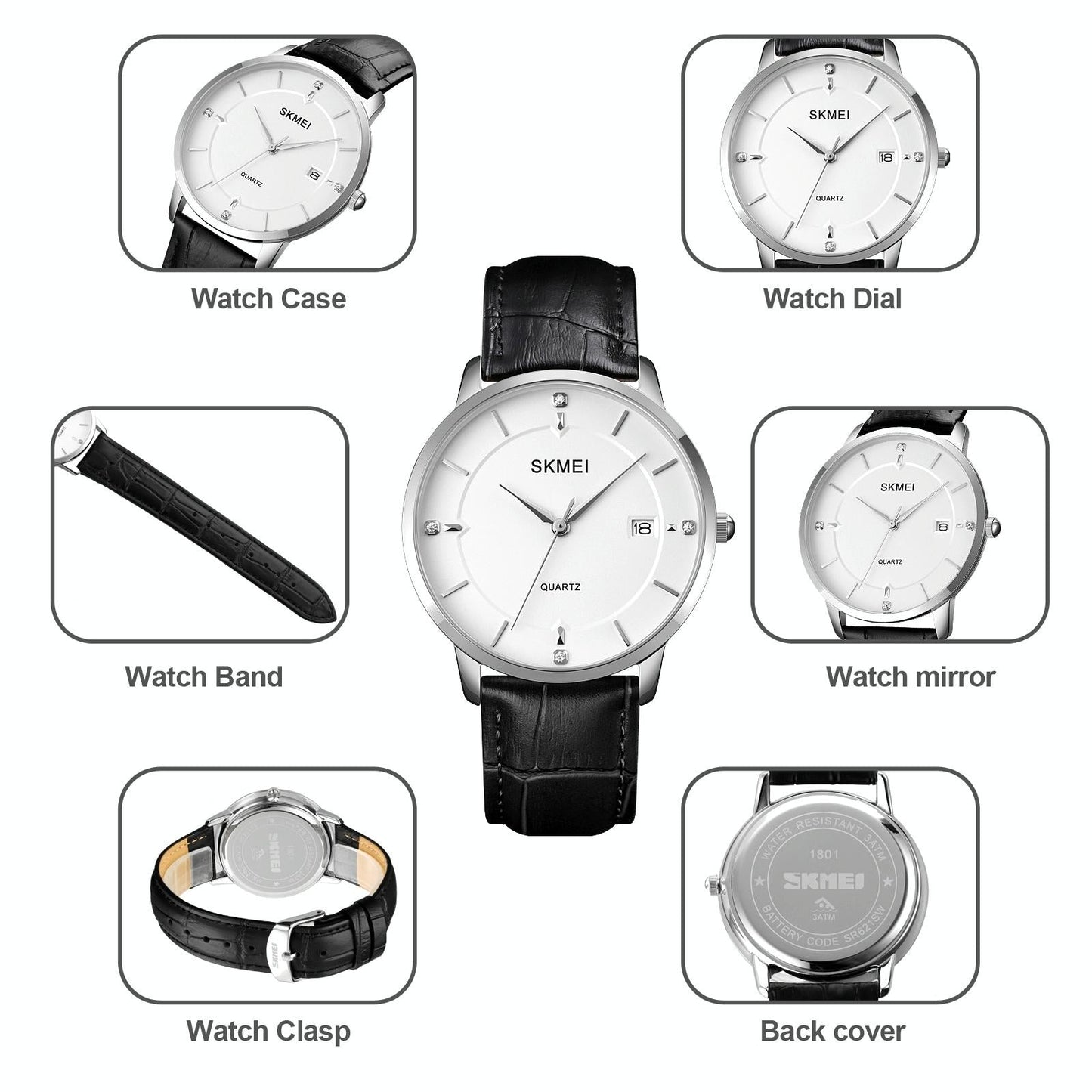 Men Casual Quartz Watch With Calendar - 1801