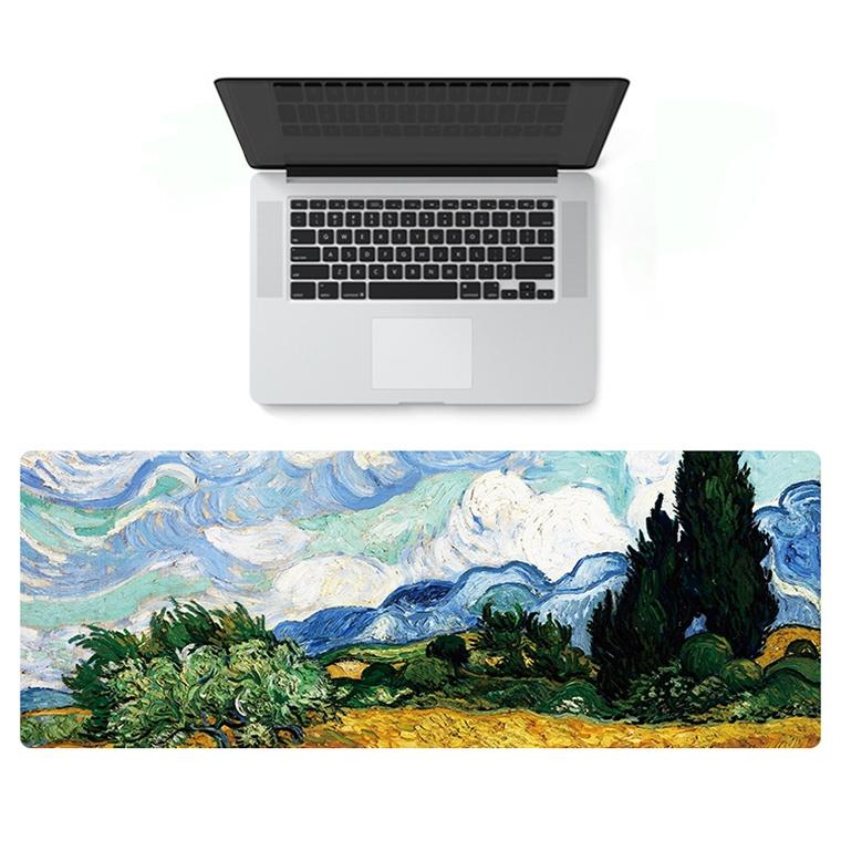 Large Oil Painting Desk Rubber Mouse Pad - Starry Night