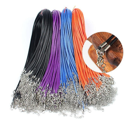 100 Crystal Pendant Necklaces On Rope Elegant Jewelry Lanyards - Red Wine