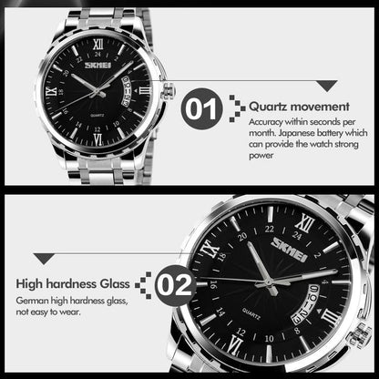 Waterproof Multifunctional Quartz Wrist Watch - Fashionable and Business-ready - Gold
