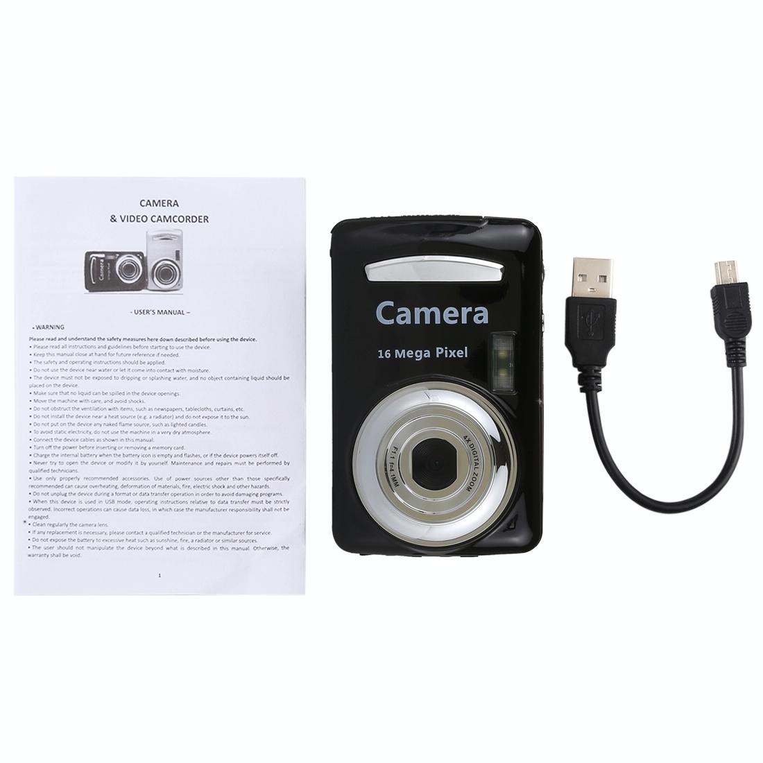 16Mp 4X Zoom Hd Digital Video Camera With 2.4 Tft Screen - Gold