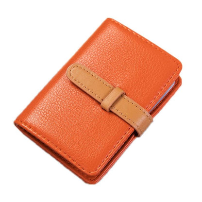 Portable Pu Leather Card Holder - Business & Credit Cards - Orange