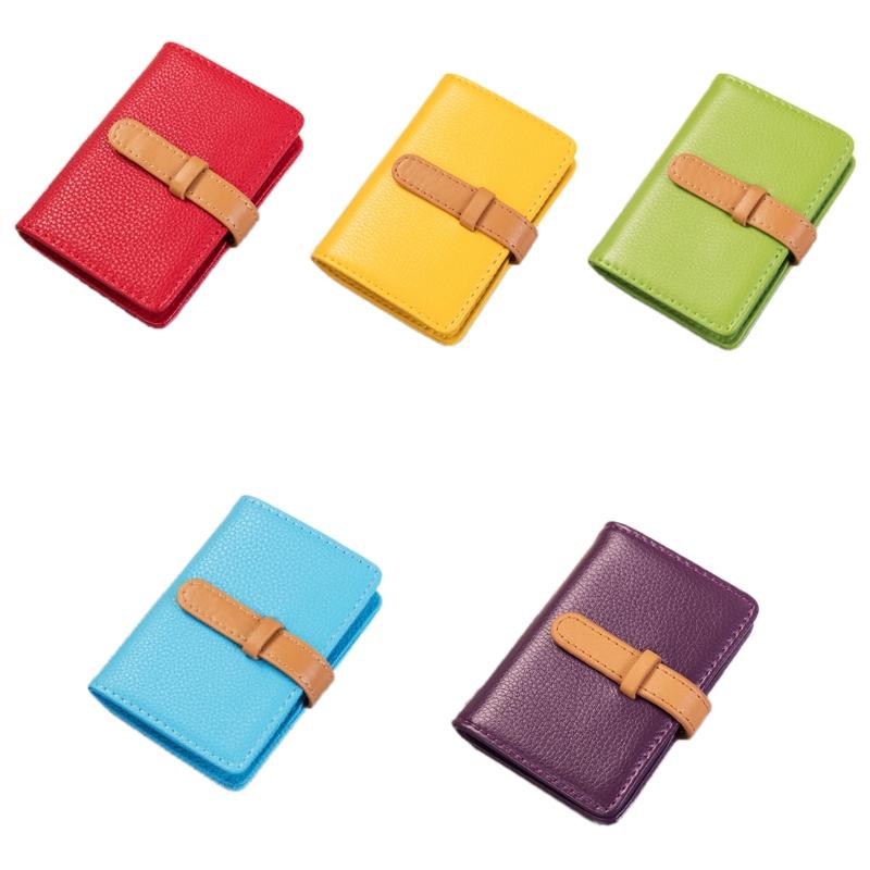 Portable Pu Leather Card Holder - Business & Credit Cards - Orange