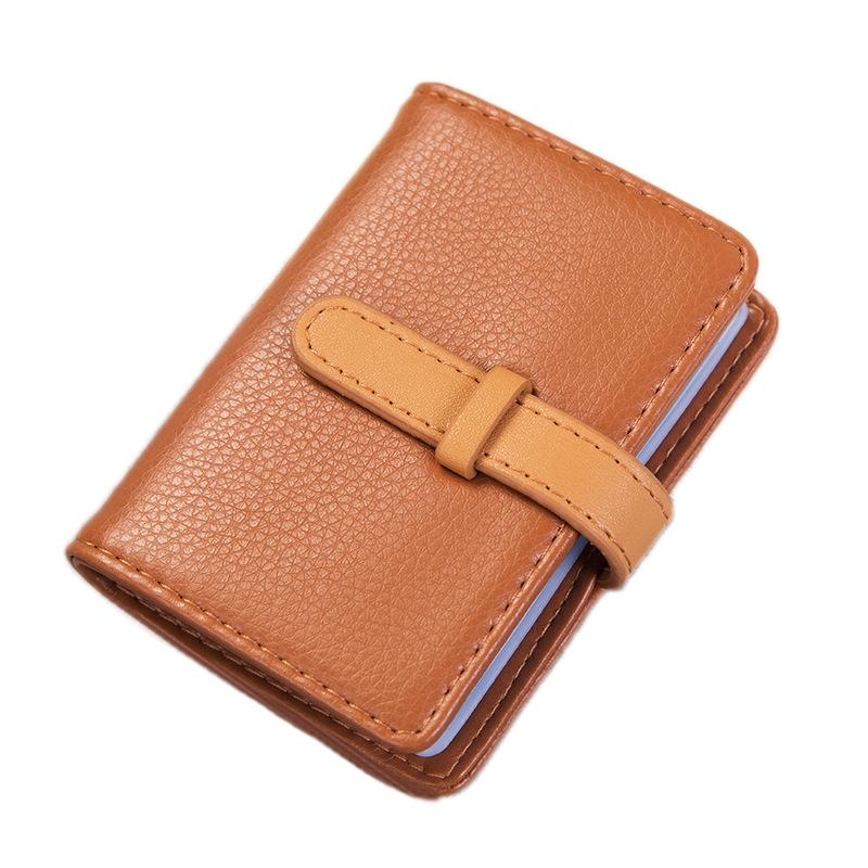 Portable Pu Leather Card Holder - Business & Credit Cards - Orange