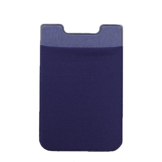Lycra Phone Card Holder Stretch Back Sticker Wallet For Cards Bus Pass Bank Fits Most Phones - Dark Blue