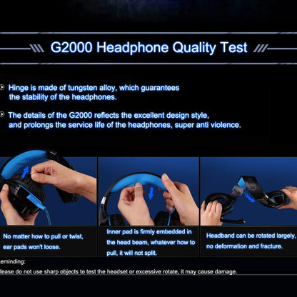 Over-Ear Gaming Headset With Mic Led Light And Stereo Bass For Pc Gamer - Blue + Black