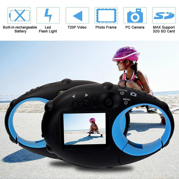 Mini Keychain Digital Camera for Kids - 5mp 1.5 Screen Gift - Blue