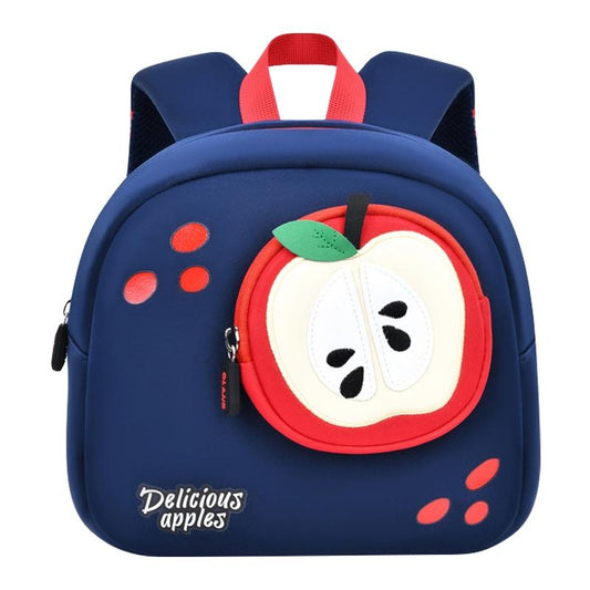 Kids' Anti-Lost School Bag - Secure & Stylish - Royal Blue Apple Medium
