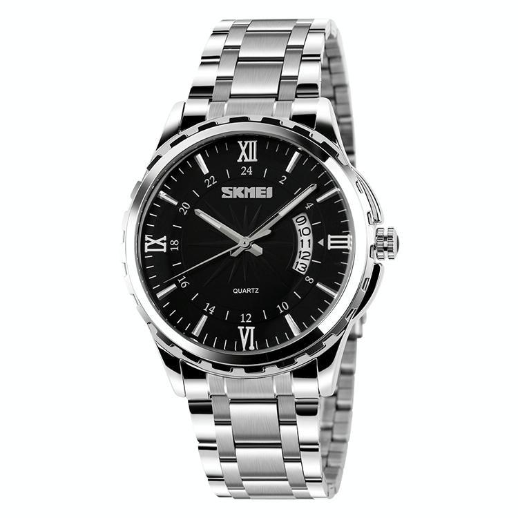 Waterproof Silver Shell Quartz Watch - Multifunctional Outdoor Fashion - Blue