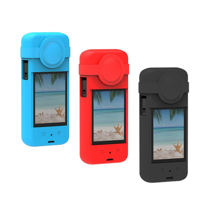 Silicone Protective Case with Lens Cover for Insta360 X3 - Blue