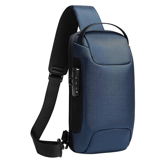 Waterproof Anti Theft Crossbody Chest Bag Men Oxford Cloth 34X18X10Cm - Blue