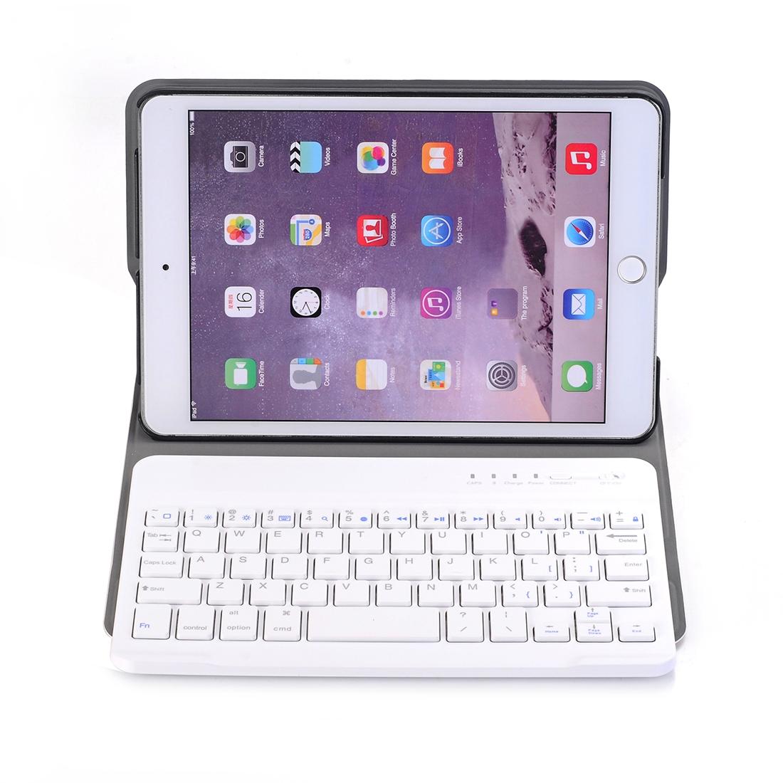 Universal Ultra-Thin Tablet Case With Bluetooth Keyboard For Ipad Mini 3 / 2 / 1 - Horizontal Flip Design - Blue