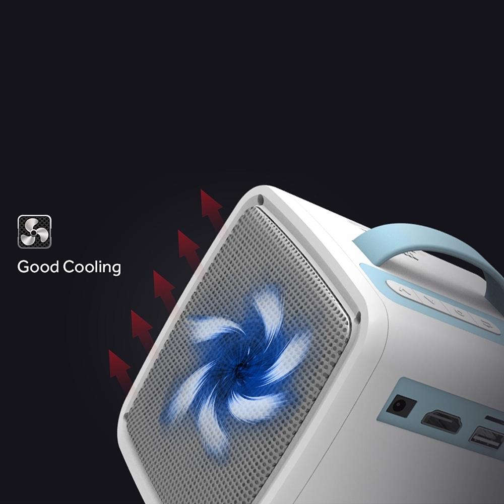 10W Children Video Projector - 30 Lumens Hd 1080P Lcd Technology Supports Av / Usb / Mini Sd / Hdmi / Audio - White - Blue