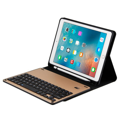 Bluetooth Keyboard & Leather Tablet Case For Ipad Air / Pro 9.7 - Detachable Water Repellent Magnetic Sleep Function 3-Gear Angle Adjustment Pen Slot - Blue