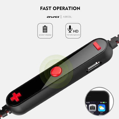 Wireless Sport Bluetooth Earphones with In-line Control - Black - Blue