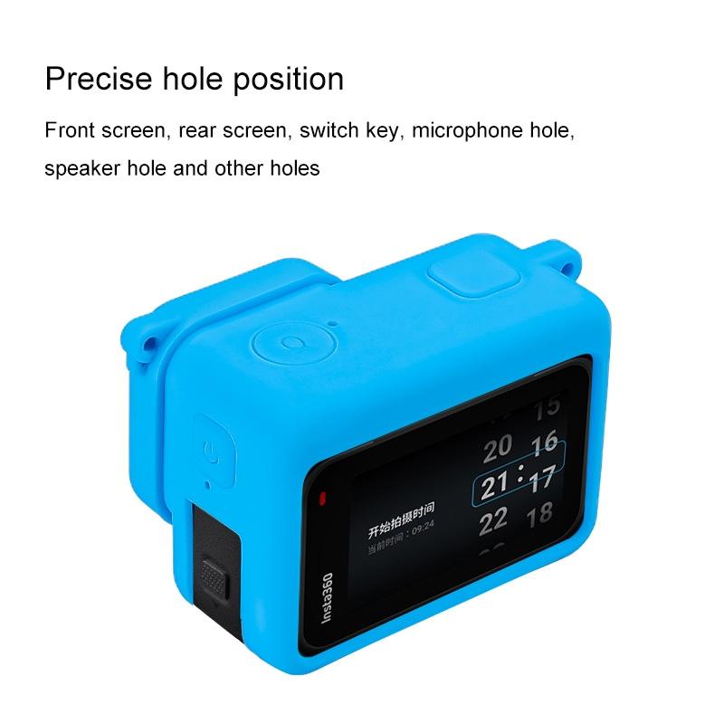 Silicone Protective Case with Lens Cap for Insta360 Ace - Blue